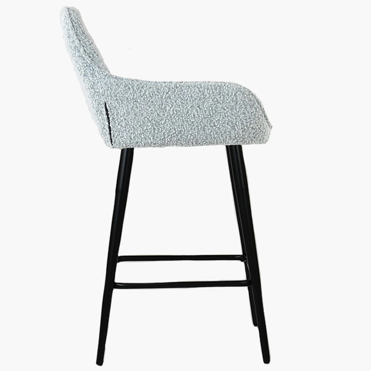 Hamilton Grey Boucle Black Leg Kitchen Stool 6 Hamilton Grey Boucle Black Leg Kitchen Stool - Image 4