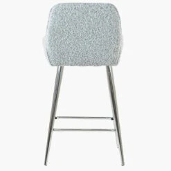 Hamilton Grey Boucle Chrome Leg Breakfast Stool -Furniture Specialty Store hamilton grey chrome base 4