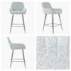 Hamilton Grey Boucle Chrome Leg Breakfast Stool