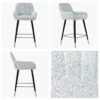 Hamilton Grey Boucle Black Silver Leg Breakfast Bar Stool -Furniture Specialty Store hamilton grey silver tip base 5