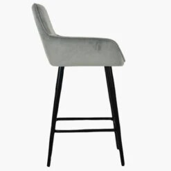 Hamilton Grey Velvet Black Leg Breakfast Stool -Furniture Specialty Store hamilton light grey velvet black 2