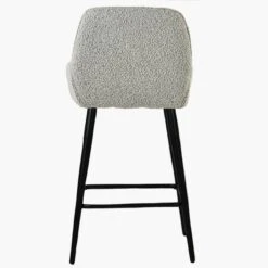 Hamilton Stone Grey Boucle Black Leg Bar Stool -Furniture Specialty Store hamilton stone black base 3