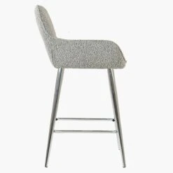 Hamilton Stone Grey Boucle Chrome Leg Kitchen Stool -Furniture Specialty Store hamilton stone chrome 2