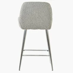 Hamilton Stone Grey Boucle Chrome Leg Kitchen Stool -Furniture Specialty Store hamilton stone chrome 3