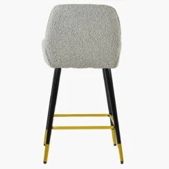 Hamilton Stone Grey Boucle Black Gold Leg Bar Stool -Furniture Specialty Store hamilton stone gold tip 3
