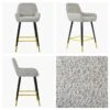 Hamilton Stone Grey Boucle Black Gold Leg Bar Stool -Furniture Specialty Store hamilton stone gold tip 5
