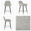 Hamilton Stone Grey Boucle Black Silver Leg Kitchen Barstool -Furniture Specialty Store hamilton stone silver tip 5