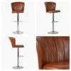 Harlem Vintage Brown Faux Leather Chrome Adjustable Breakfast Stool -Furniture Specialty Store harlem brown 4