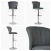 Harlem Grey PU Chrome Adjustable Breakfast Stool -Furniture Specialty Store harlem grey pu 4
