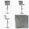 Harlem Grey Velvet Chrome Adjustable Breakfast Stool -Furniture Specialty Store harlem grey velvet 4