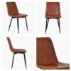 Hart Vintage Brown Leather Dining Chair With Black Legs 1 Hart Vintage Brown Leather Dining Chair With Black Legs -Furniture Specialty Store hart brown 4