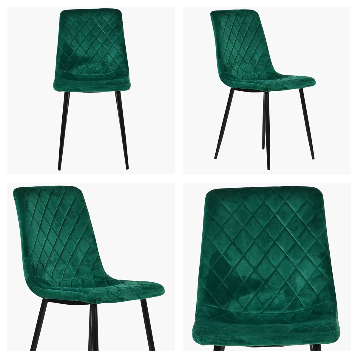 Hart Green Velvet Dining Chair With Black Legs 7 Hart Green Velvet Dining Chair With Black Legs - Image 5