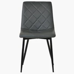 Hart Grey Faux Leather Dining Chair With Black Legs