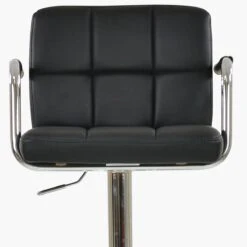 Havana Black Faux Leather Chrome Base Breakfast Stool -Furniture Specialty Store havana black 4 1