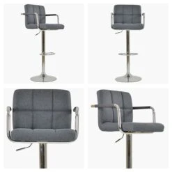 Havana Dark Grey Fabric Barstool With Arms -Furniture Specialty Store havana charcoal white