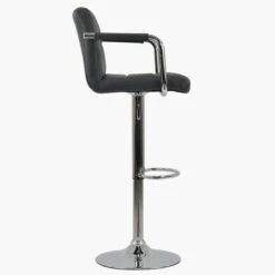 Havana Dark Grey Faux Leather Kitchen Stool With Arms -Furniture Specialty Store havana dark grey 3