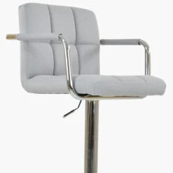 Havana Grey Fabric Barstool With Arms -Furniture Specialty Store havana light grey fabric 5