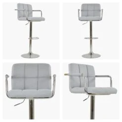 Havana Grey Fabric Barstool With Arms -Furniture Specialty Store havana light grey fabric white
