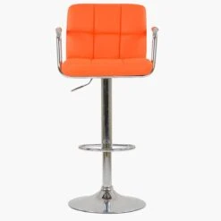 Havana Orange Faux Leather Bar Stool With Arms