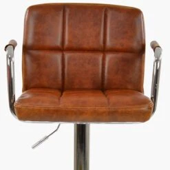 Havana Vintage Brown Faux Leather Bar Stool With Arms -Furniture Specialty Store havana vintage brown 4