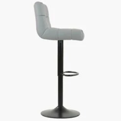 Hermes Grey Faux Leather Black Base Barstool -Furniture Specialty Store hermes grey 2