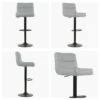 Hermes Grey Faux Leather Black Base Barstool -Furniture Specialty Store hermes grey white