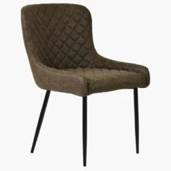 Heron Antique Brown Leather Dining Chair With Black Leg -Furniture Specialty Store heron antique brown black 2