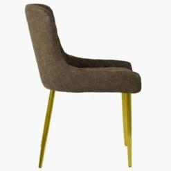 Heron Antique Brown Leather Dining Chair With Gold Leg -Furniture Specialty Store heron antique brown gold 1