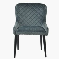 Heron Dark Grey Velvet Dining Chair With Black Legs -Furniture Specialty Store heron dakr grey velvet black 2