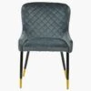 Heron Dark Grey Velvet Dining Chair With Black Gold Legs -Furniture Specialty Store heron dakr grey velvet gold tip 1