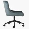 Heron Dark Grey Velvet Swivel Home Office Chair Black Base -Furniture Specialty Store heron dakr grey velvet office chair black 3