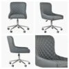 Heron Dark Grey Faux Leather Swivel Office Chair Chrome Legs -Furniture Specialty Store heron dark grey offic chair chrome white