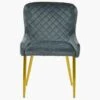 Heron Dark Grey Velvet Dining Chair With Gold Legs