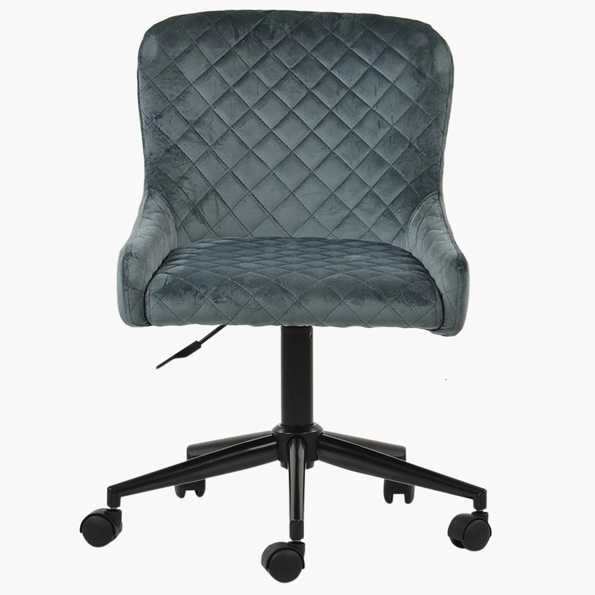 Heron Dark Grey Velvet Swivel Home Office Chair Black Base 5 Heron Dark Grey Velvet Swivel Home Office Chair Black Base - Image 3