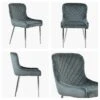 Heron Dark Grey Velvet Dining Chair With Chrome Legs -Furniture Specialty Store heron dark grey velvet white chrome