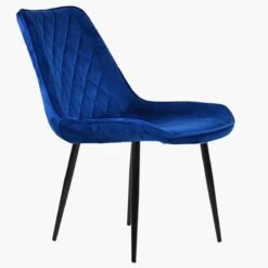 Hogan Blue Velvet Dining Chair With Black Legs -Furniture Specialty Store hogan blue 2
