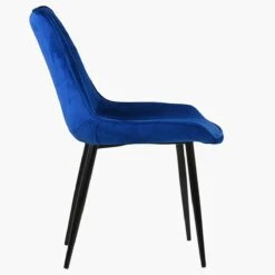 Hogan Blue Velvet Dining Chair With Black Legs -Furniture Specialty Store hogan blue 3