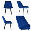Hogan Blue Velvet Dining Chair With Black Legs -Furniture Specialty Store hogan blue white