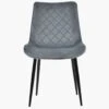 Hogan Dark Grey Velvet Dining Chair With Black Legs -Furniture Specialty Store hogan dark grey velvet black 1