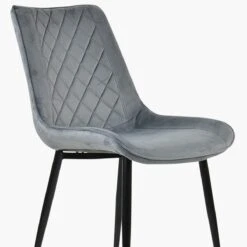 Hogan Dark Grey Velvet Dining Chair With Black Legs -Furniture Specialty Store hogan dark grey velvet black 4