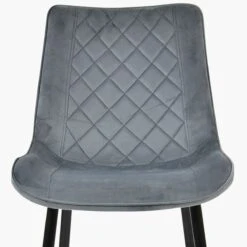 Hogan Dark Grey Velvet Dining Chair With Black Legs -Furniture Specialty Store hogan dark grey velvet black 5