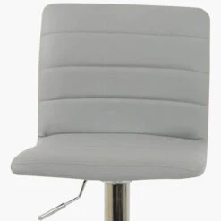 Horizon Grey Faux Leather Chrome Base Breakfast Stool -Furniture Specialty Store horizon grey 4