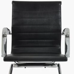 Howden Black Leather Office Chair Without Wheels -Furniture Specialty Store howden black 5