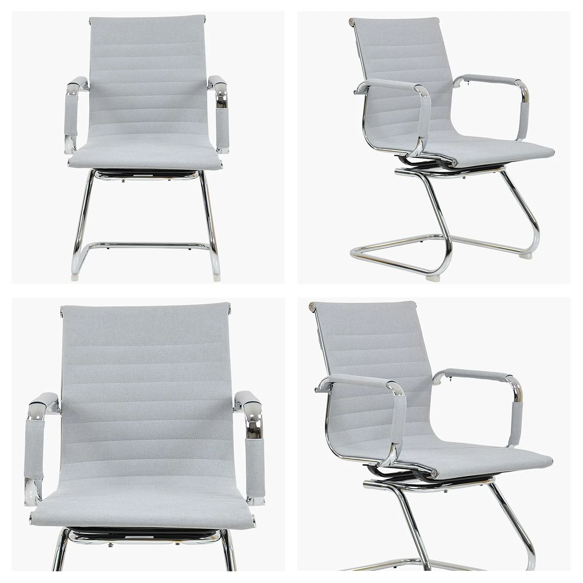 Howden Grey Fabric Office Chair Without Wheels 7 Howden Grey Fabric Office Chair Without Wheels - Image 5