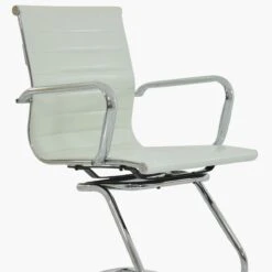 Howden White Leather Office Chair Without Wheels 9 Howden White Leather Office Chair Without Wheels -Furniture Specialty Store howden white 4