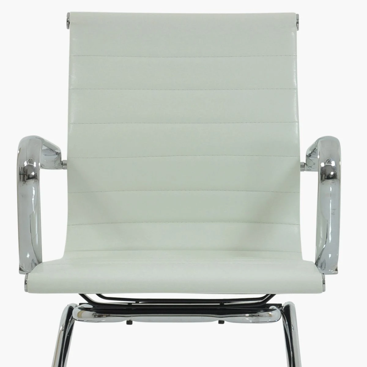 Howden White Leather Office Chair Without Wheels 6 Howden White Leather Office Chair Without Wheels - Image 4