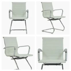 Howden White Leather Office Chair Without Wheels 11 Howden White Leather Office Chair Without Wheels -Furniture Specialty Store howden white white