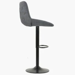 Iris Grey Fabric Black Base Bar Stool -Furniture Specialty Store iris charcoal 1 1