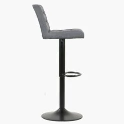 Istanbul Dark Grey Fabric Black Base Breakfast Stool -Furniture Specialty Store istanbul charcoal 3