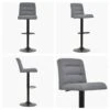Istanbul Dark Grey Fabric Black Base Breakfast Stool -Furniture Specialty Store istanbul charcoal white